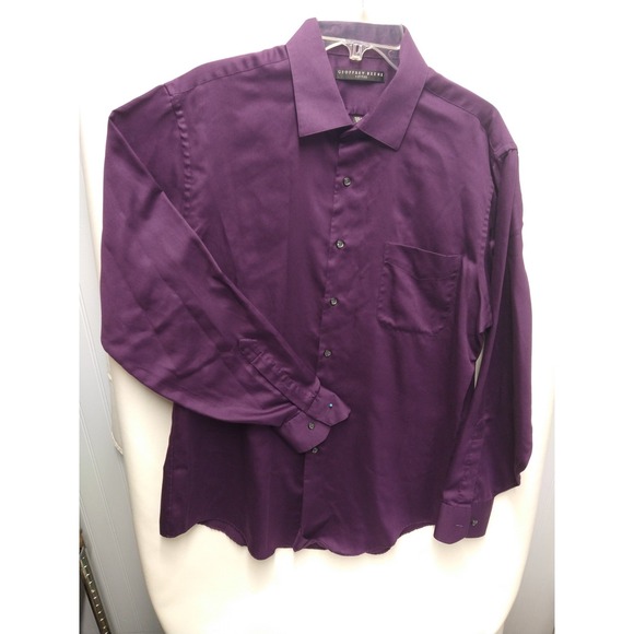 MENS GEOFFREY BEENE LONG SLEEVE DRESS SHIRT, SIZE 16.5, 34/35 EGGPLANT COLOR - Picture 5 of 9